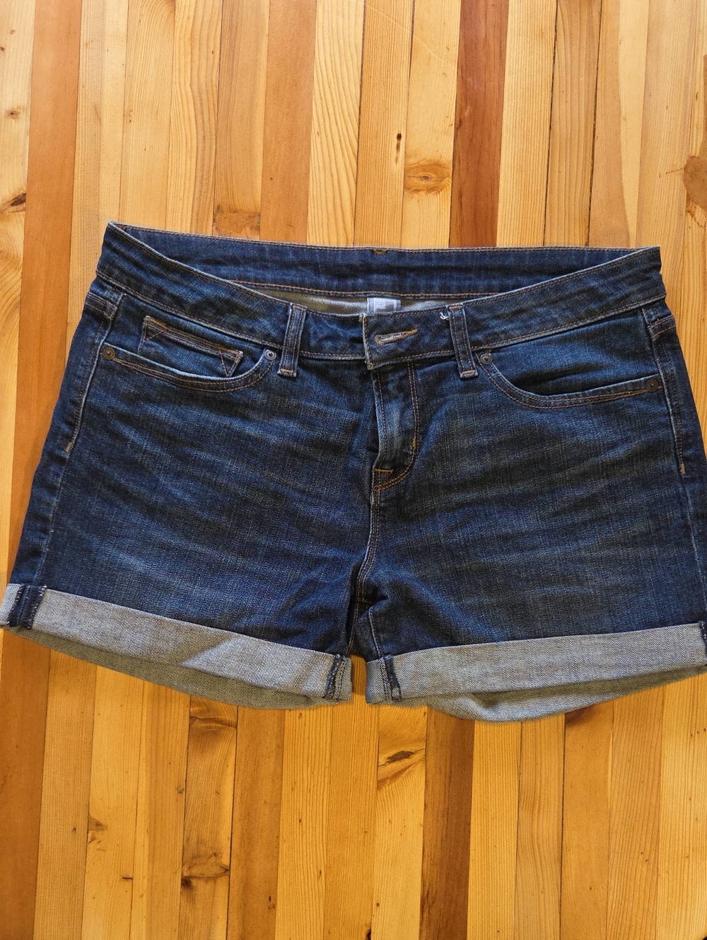 jcpenney Dark Blue Cuffed Denim Shorts